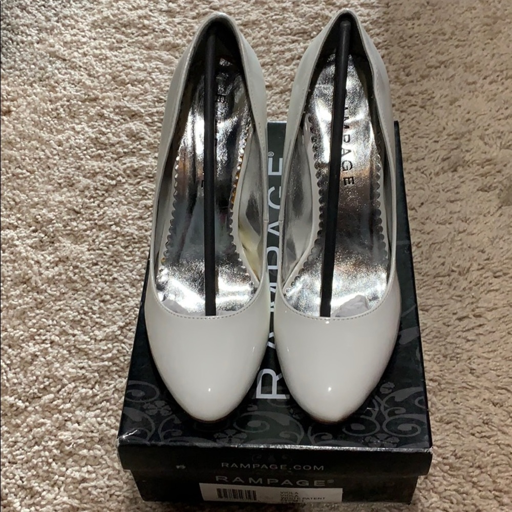 Rampage White Patent Heels